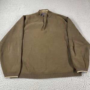 Vintage Pendleton Mens Fits Medium 1/4 Zip Long Sleeve Cotton Sweater Brown L *